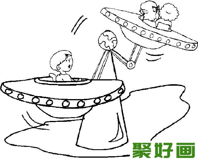 儿童游乐场简笔画 游乐场设施简笔画图片06