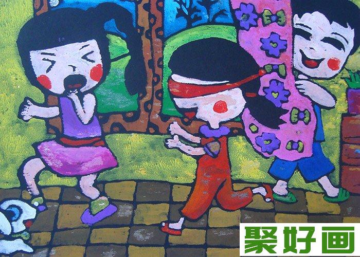 儿童水粉画：快乐的儿童节儿童水粉画作品欣赏