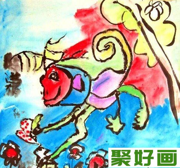 齐天大圣儿童画作品欣赏