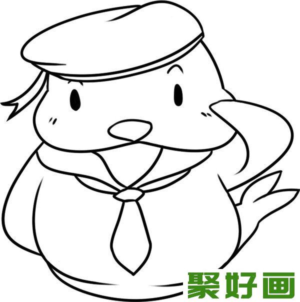 卡通画 小小海军 军装