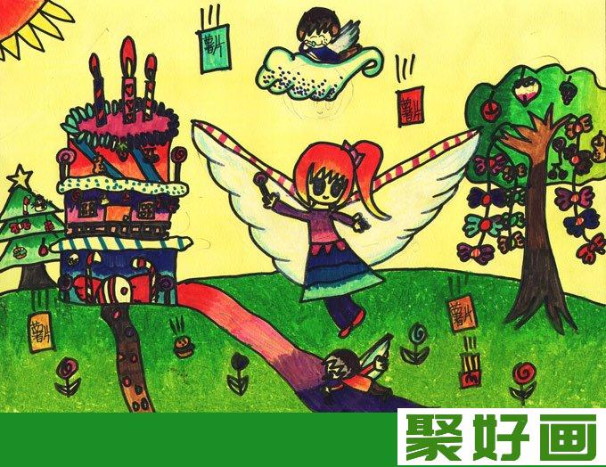 儿童梦幻<a href=../zhonglei/shuicaihua/ target=_blank class=infotextkey><a href=../zhonglei/shuicaihua/ target=_blank class=infotextkey>水彩画</a></a>：我的花园蛋糕