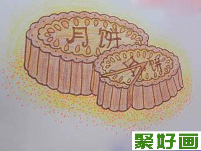 月饼的简笔画