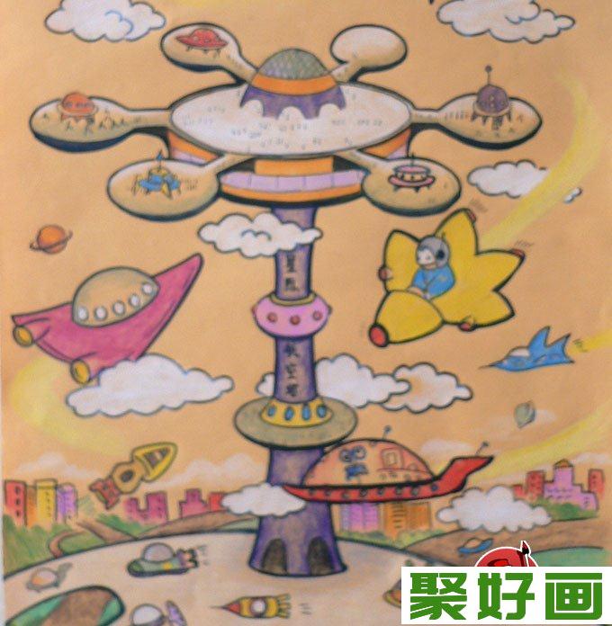 科技幻想画:优秀科技画图片：太空空间站