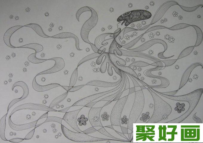 民间装饰风格钢笔画作品欣赏（1）