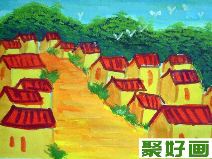 少年儿童水粉画:儿童风景水粉画欣赏3