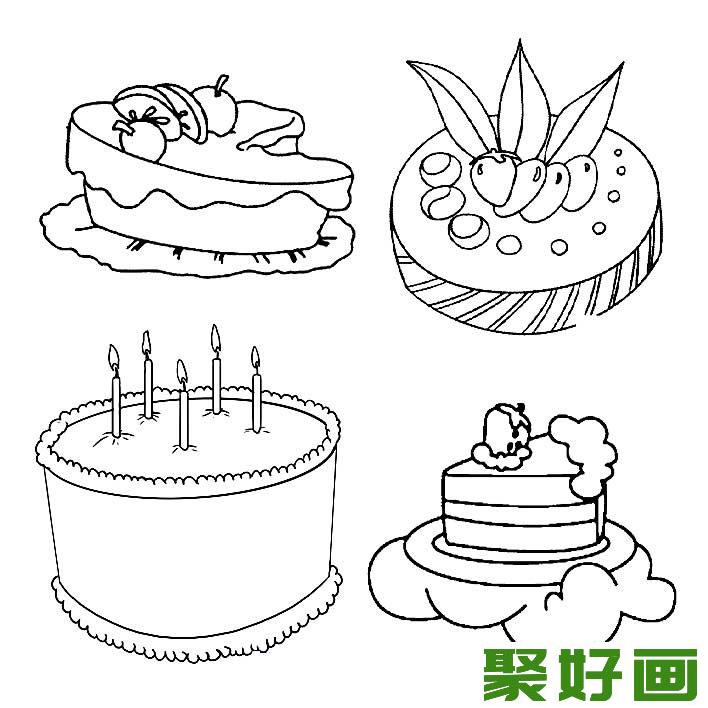 生日蛋糕简笔画图片大全