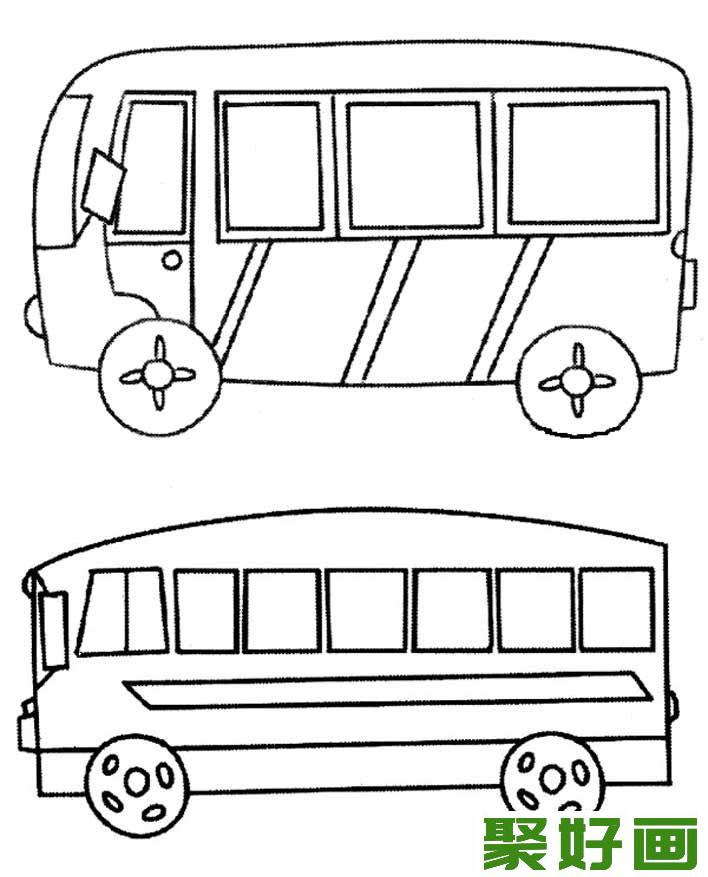 交通工具简笔画之公共汽车简笔画图片大全