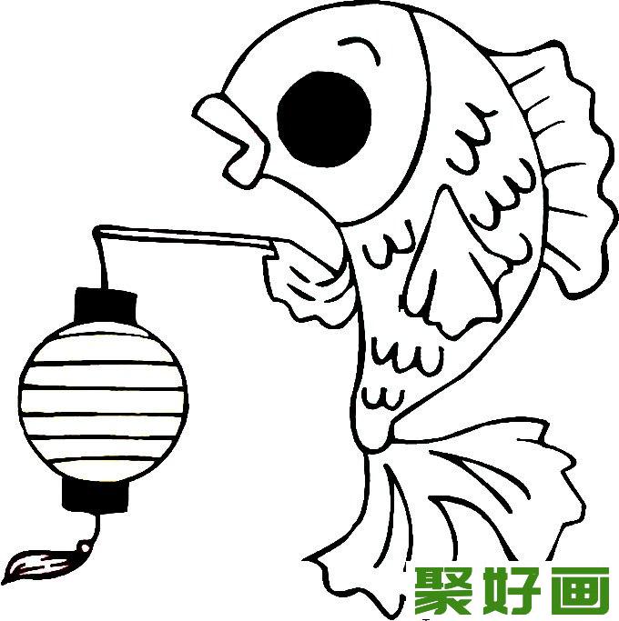 灯笼简笔画图片，春节简笔画灯笼07