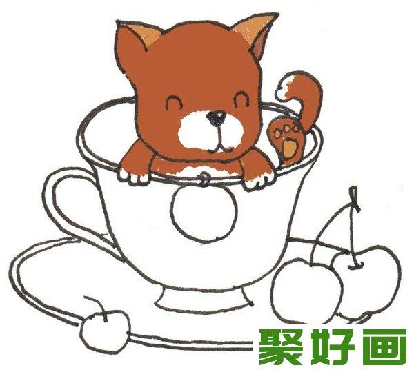 卡通画     茶杯犬