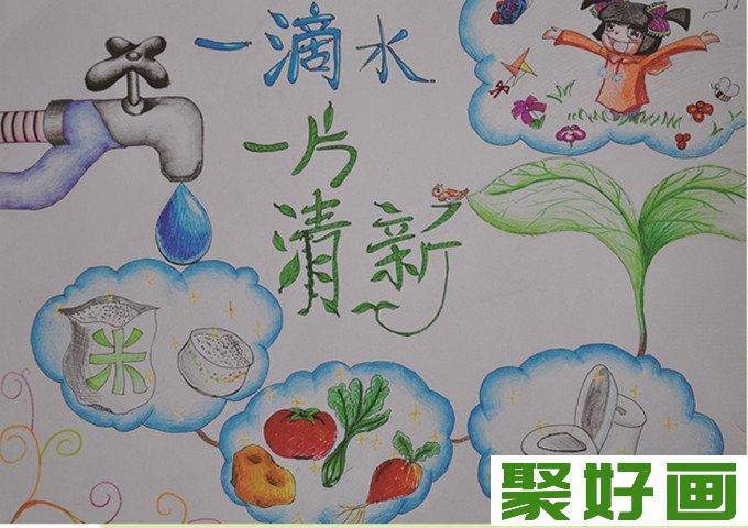 节约用水儿童画作品欣赏