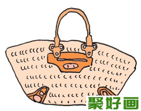 卡通画 草编包 