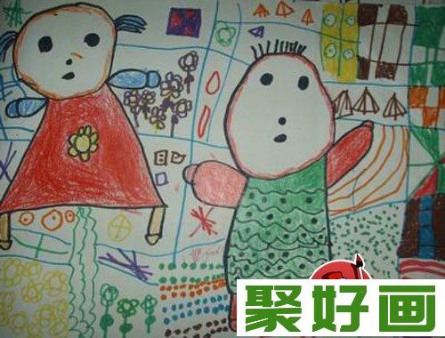 幼儿画画作品：幼儿园中班儿童绘画动物作品（1）企鹅一家子