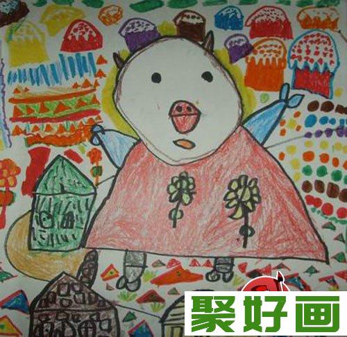 幼儿画画作品：幼儿园中班儿童绘画动物作品