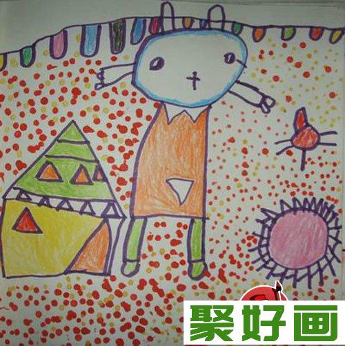 幼儿画画作品：幼儿园中班儿童绘画动物作品