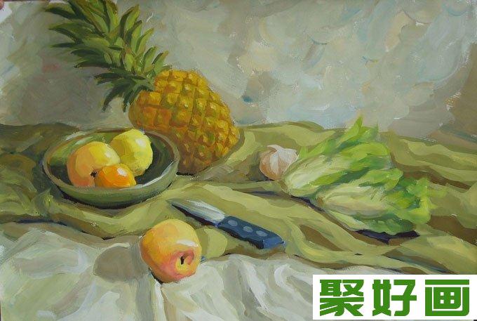 一组静物水粉画作品欣赏，水粉画图片写生