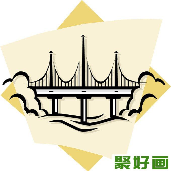 漂亮的建筑简笔画矢量图片6