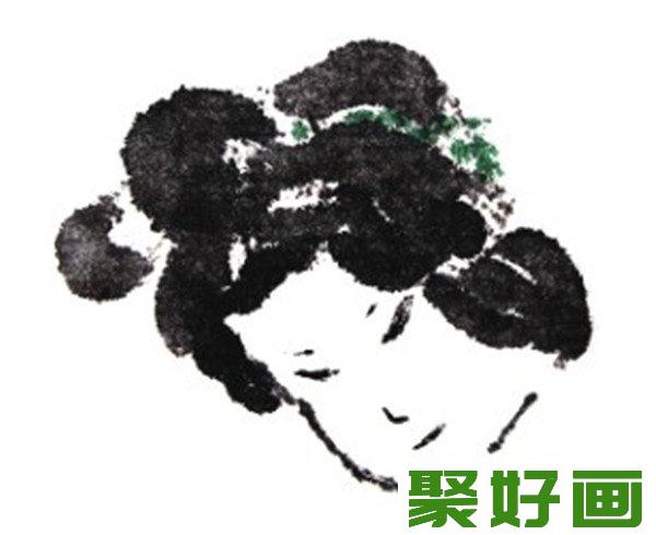 国画人物仕女头部