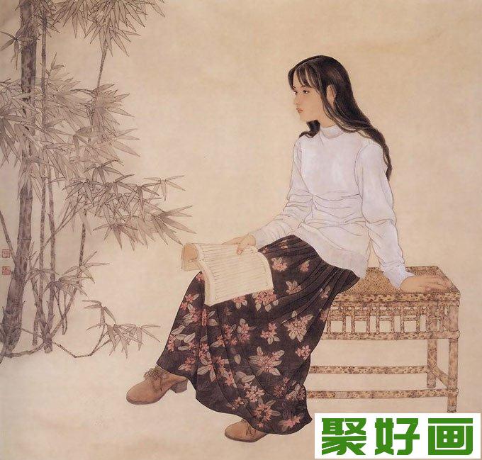 现代女性<a href=../zhonglei/zhongguohua/gongbi/ target=_blank class=infotextkey><a href=../zhonglei/zhongguohua/gongbi/ target=_blank class=infotextkey>工笔画</a></a>作品图片