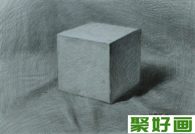 石膏立方体素描教程：立方体结构明暗素描绘画步骤12