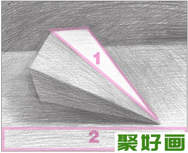 素描平躺六棱锥亮面划分