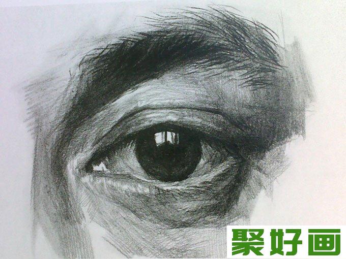 素描眼睛的画法步骤图片详解（6）