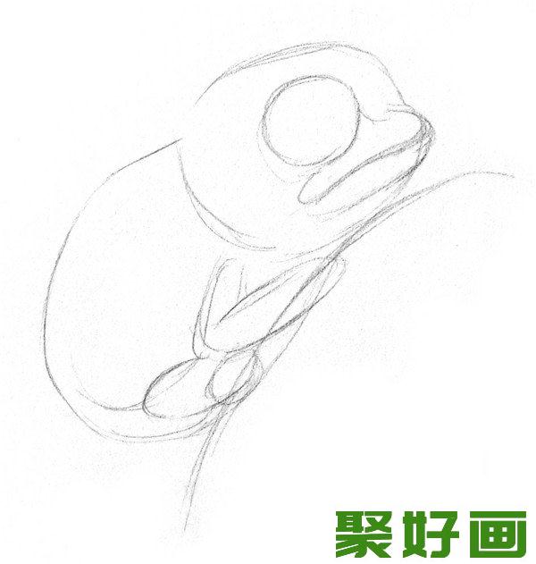 素描小变色龙轮廓