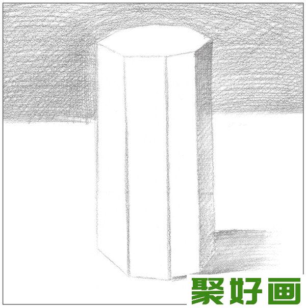 素描八棱柱柱体绘画技巧