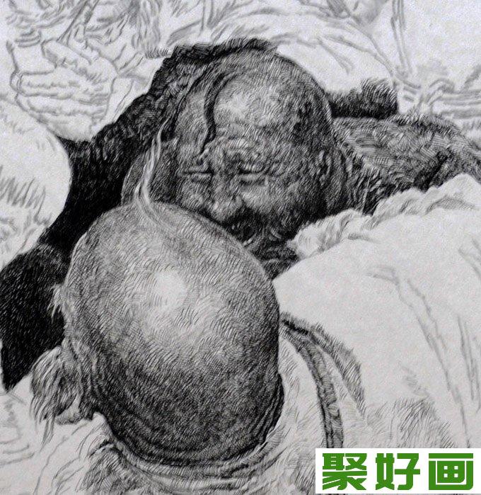 钢笔画,钢笔画教程,查波罗什人给土耳其苏丹写回信07