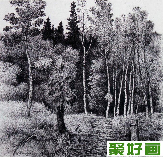 风景钢笔画图片:手绘钢笔画写生及速写作品（10）