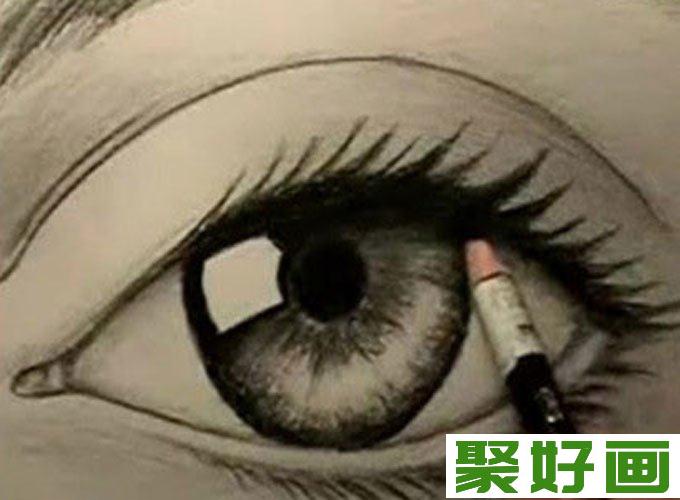 16个步骤教你用铅笔画眼睛手绘素描教程（15）