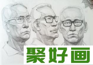 不同角度素描人物头像