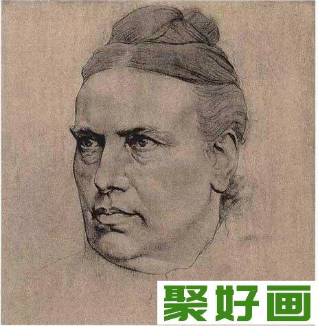 大师康勃夫人物肖像之头像素描