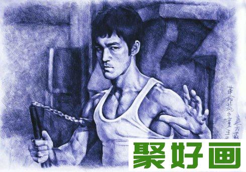 李小龙素描画