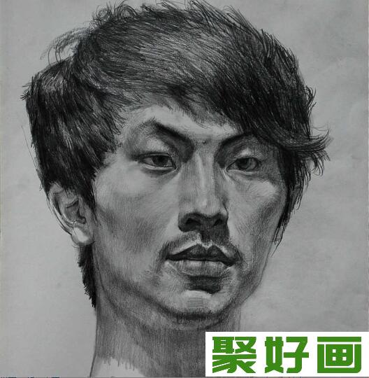 男子素描头像作品