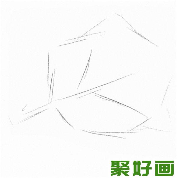 素描枫叶初步轮廓