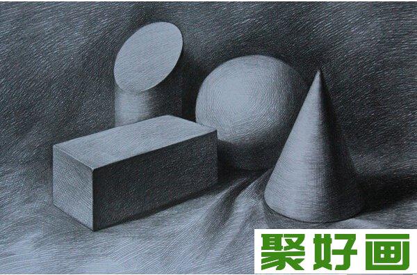 静物素描几何体作品欣赏