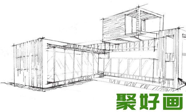 速写优雅会所细化