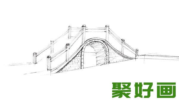 速写石拱桥桥下细节