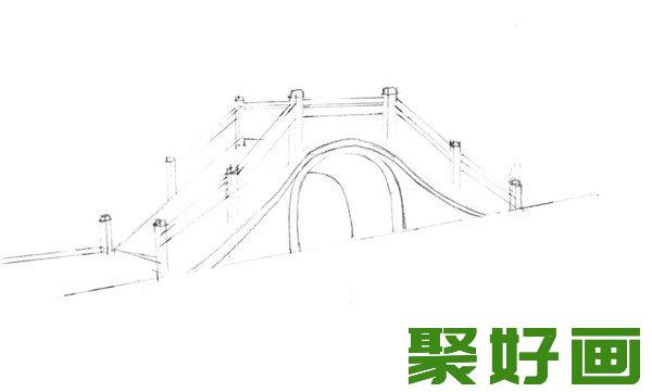 速写石拱桥细化桥造型