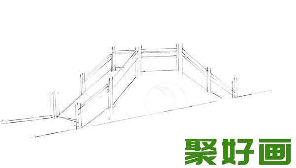 速写石拱桥整体轮廓