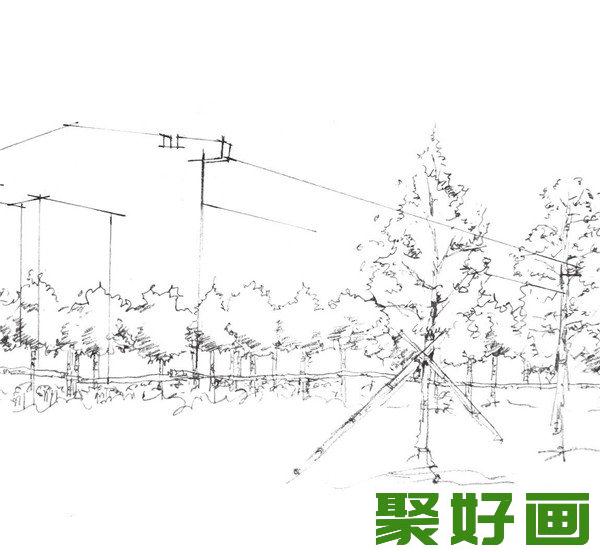 速写概念建筑植物