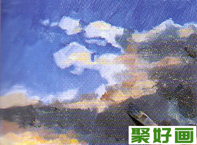 初级油画教程:天空的画法图文步骤（3）