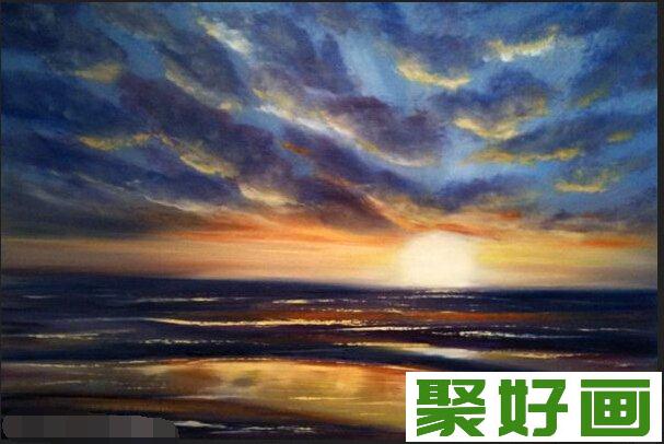 油画教程：日落油画作品详解