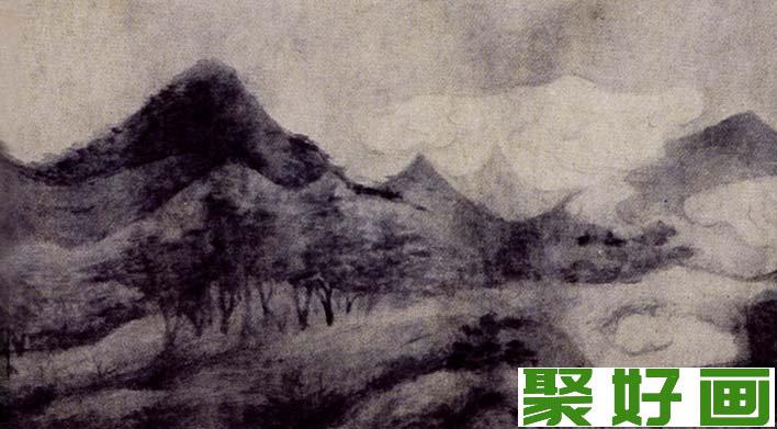 宋代米友仁水墨山水画《潇湘奇观图》