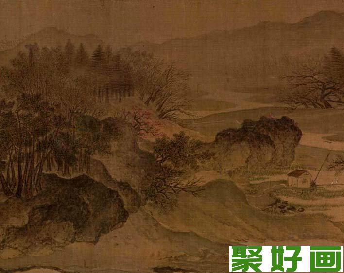 宋代惠崇山水画《溪山春晓图》