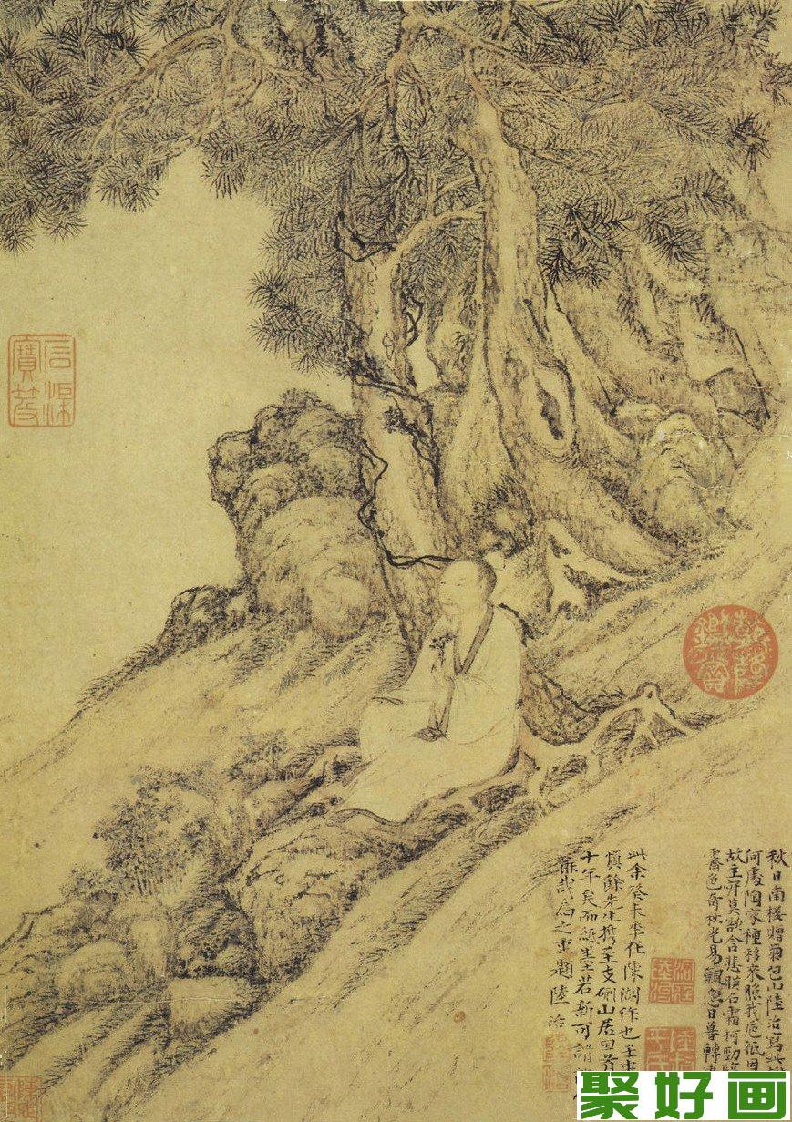 陆治山水画：彭泽高踪图