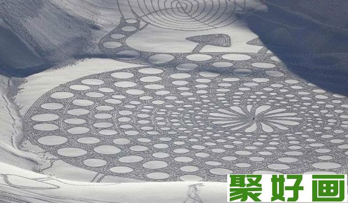 英国艺术家用指南针雪地作画08