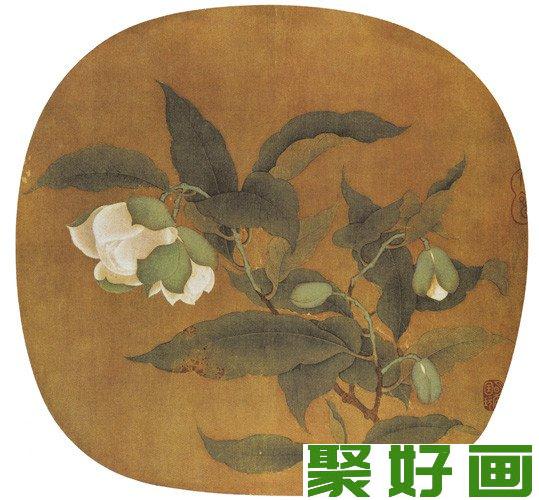 宋代花鸟画 《白茶花图》