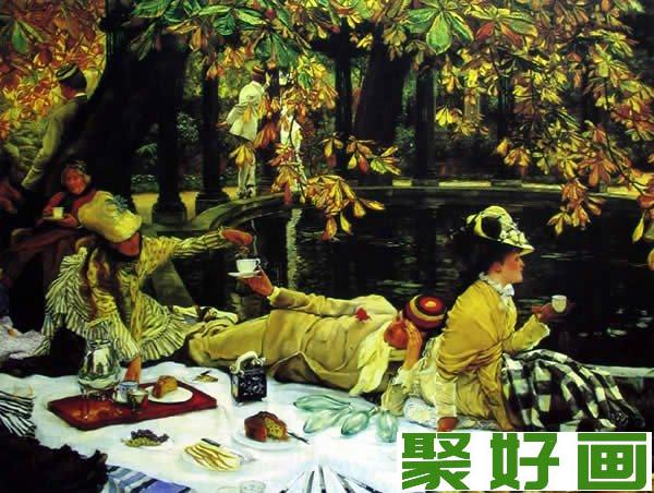 情景油画：消闲(草地上的午餐)