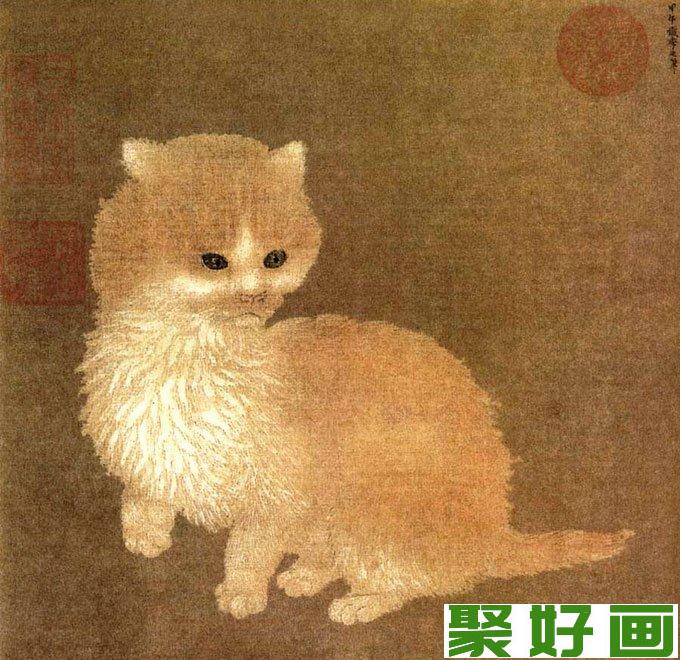 李迪《狸奴小影图》_描绘猫的写实工笔绘画精品